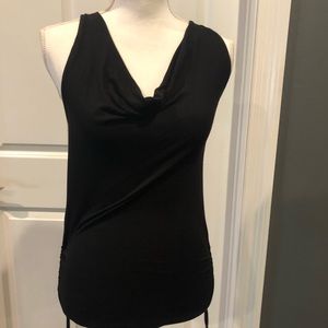 Mcm black top with sheer open back